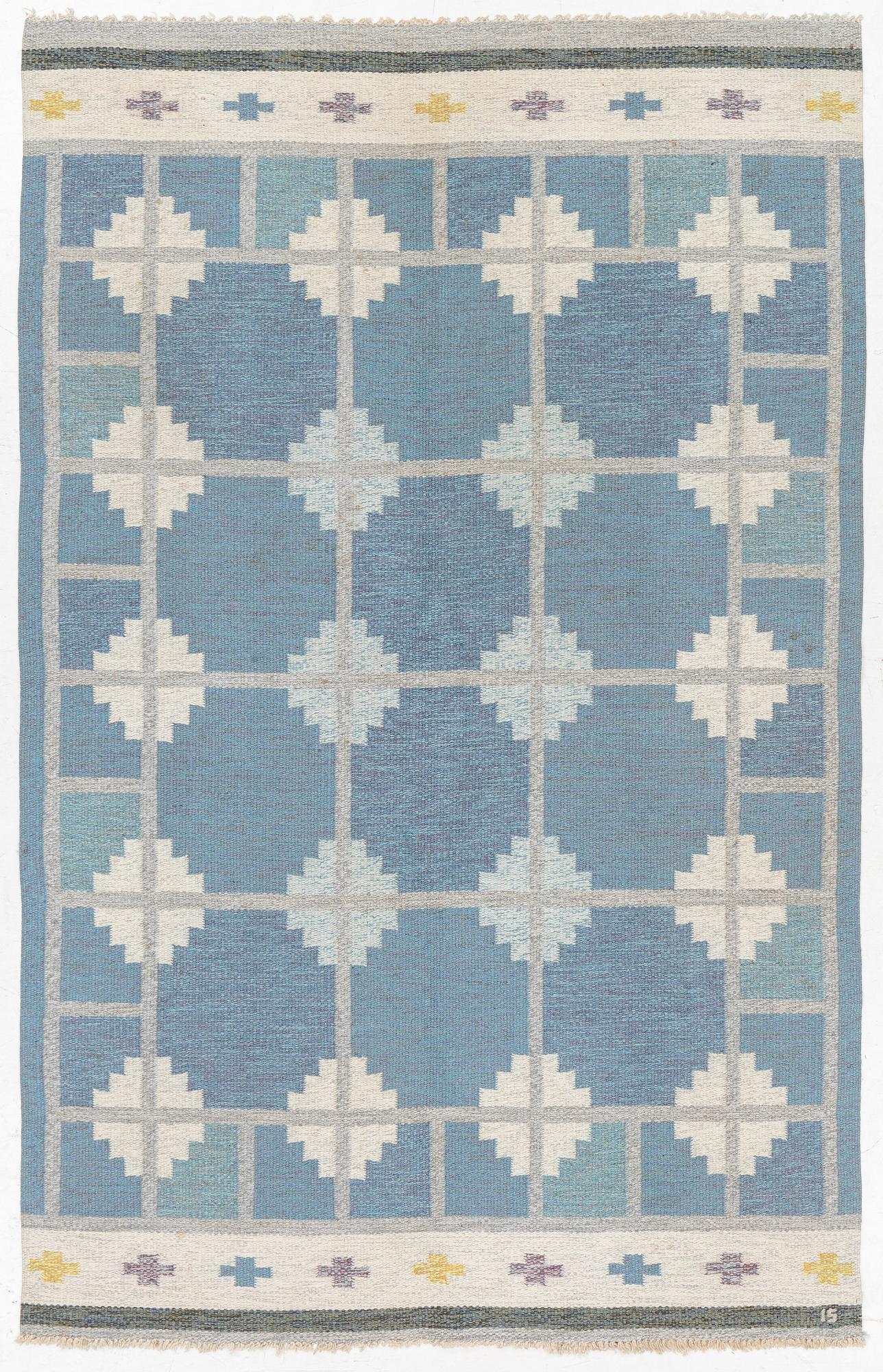 Ingegerd Silow, matta, rölakan, ca 239 x 153 cm, signerad IS.