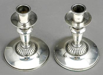 LJUSSTAKAR, ett par, silver, KG Markströms Guldsmeds Ab, Uppsala, 1955.
