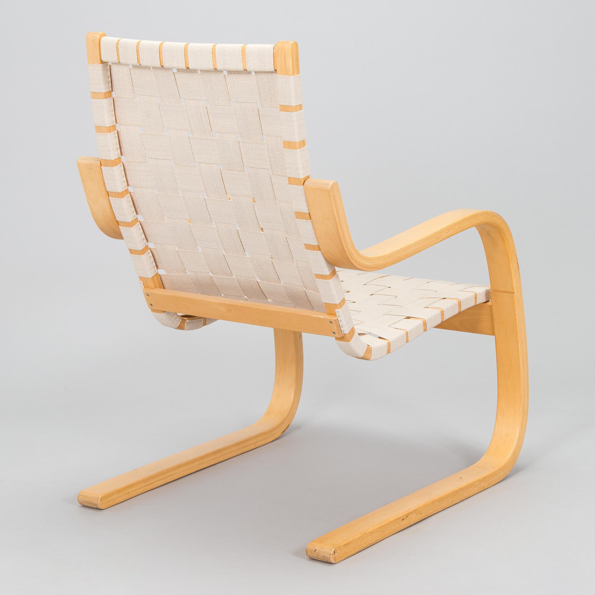 Alvar Aalto, a pair of late 20th century armchair model 406 Artek.