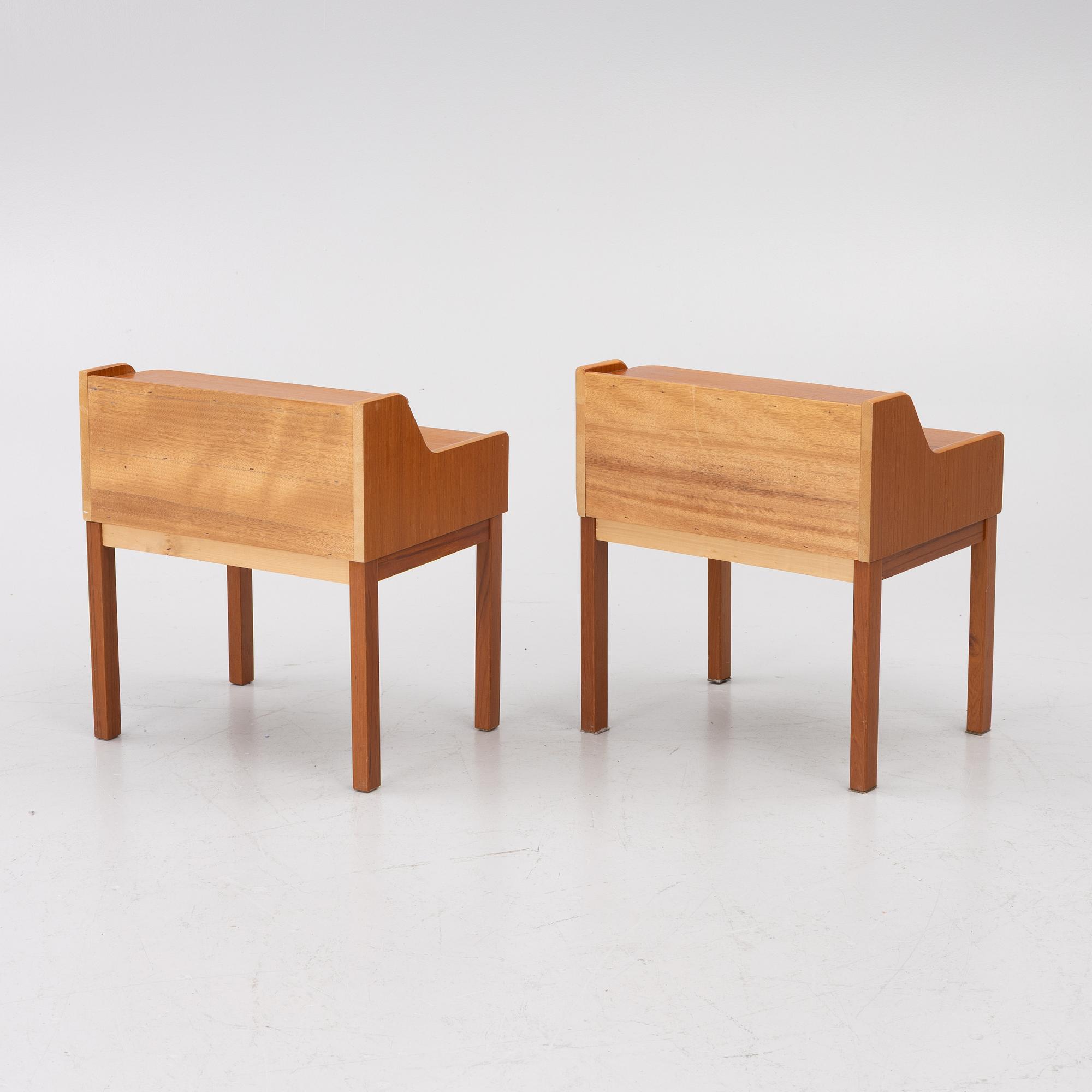 Bedside tables, a pair, second half of the 20th century.