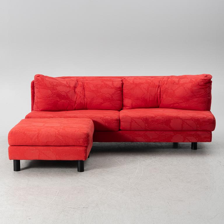 Sofa and footstool, Eilersen, Denmark late 20th Century.