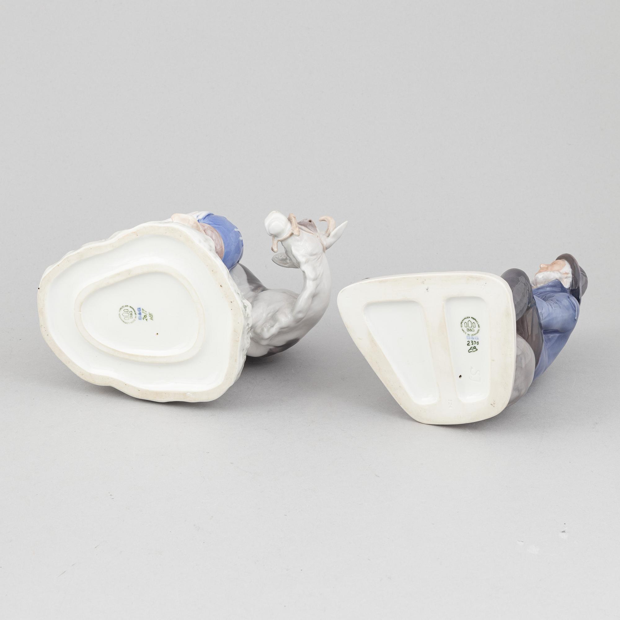 A set of four porcelain figurines, Bing & Grøndahl and Royal Copenhagen, Denmark.