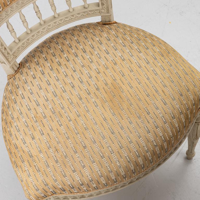 A set of four late Gustavian chairs by J. E. Höglander (master in Stockholm 1777-1813).