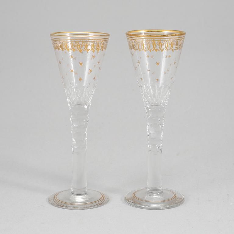 SPETSGLAS, 17 stycken. 1900-tal.