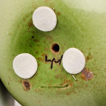 Hans Hedberg, a faience sculpture of an apple, Biot, France.