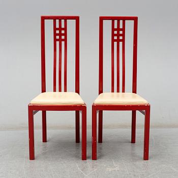 a set of eight chairs by Wards Atelier in the late 20th century.