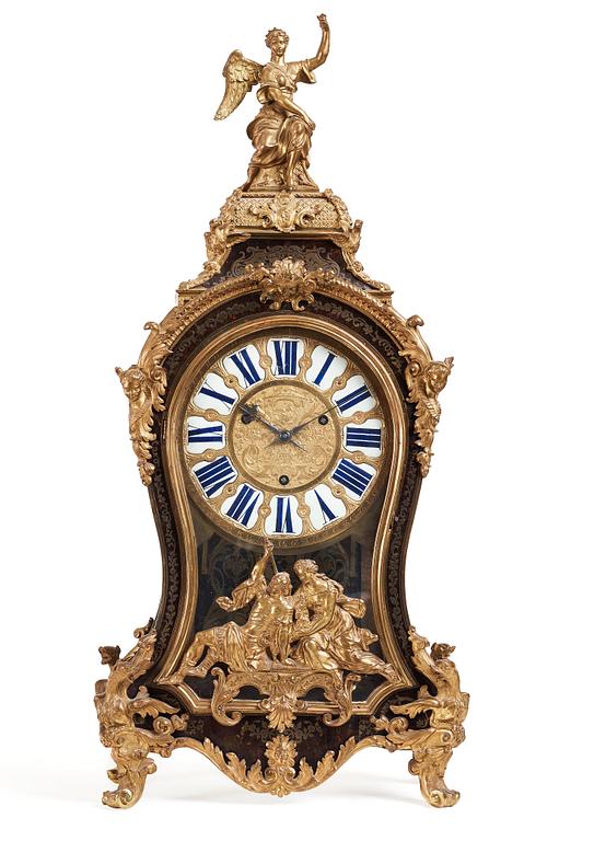 A French Régence mantel clock by Etienne Le Noir, active in Paris 1740.