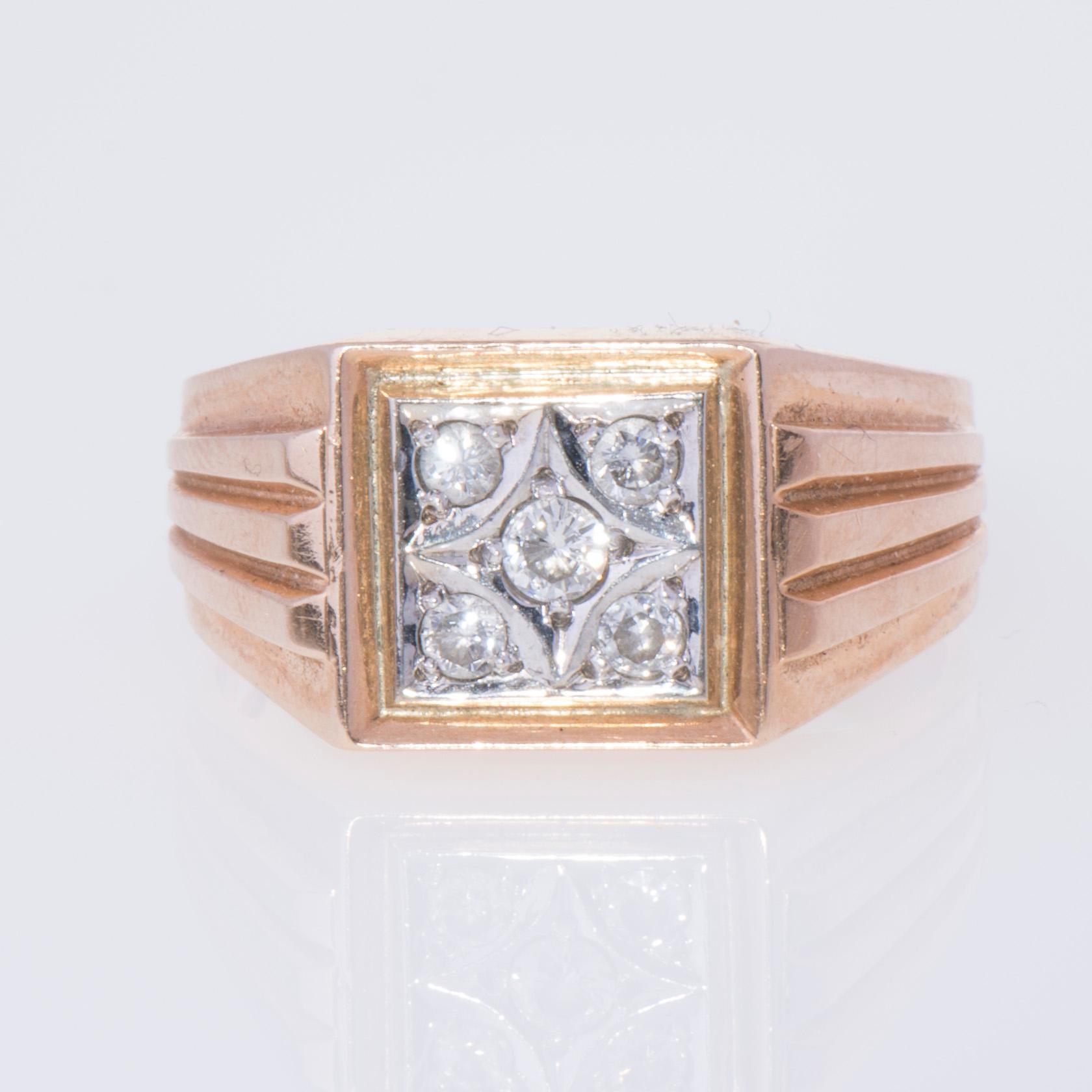 RING, 14K guld, briljantslipade diamanter. Finska stämplar, 1990. Vikt ca 9,1 g.