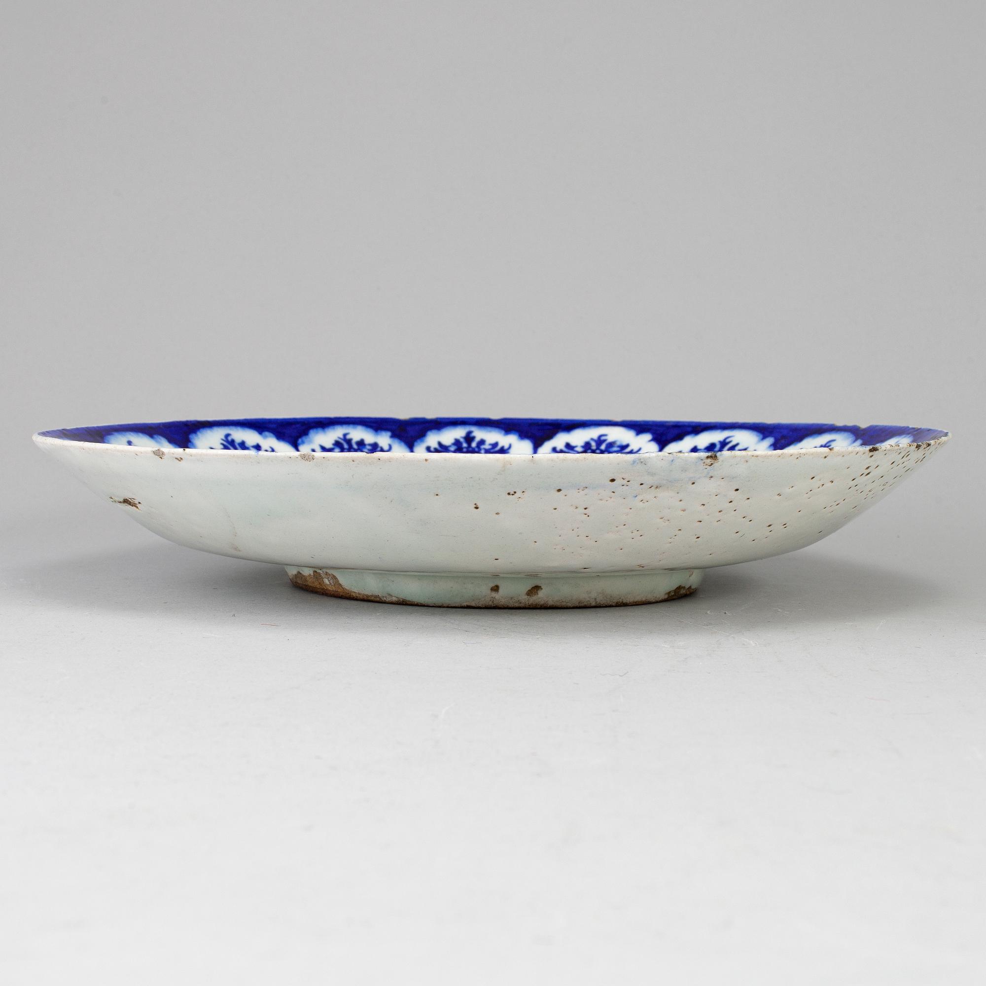 A PLATE, ceramics, diameter ca 34 cm, Persia (Iran), 1871-1872.