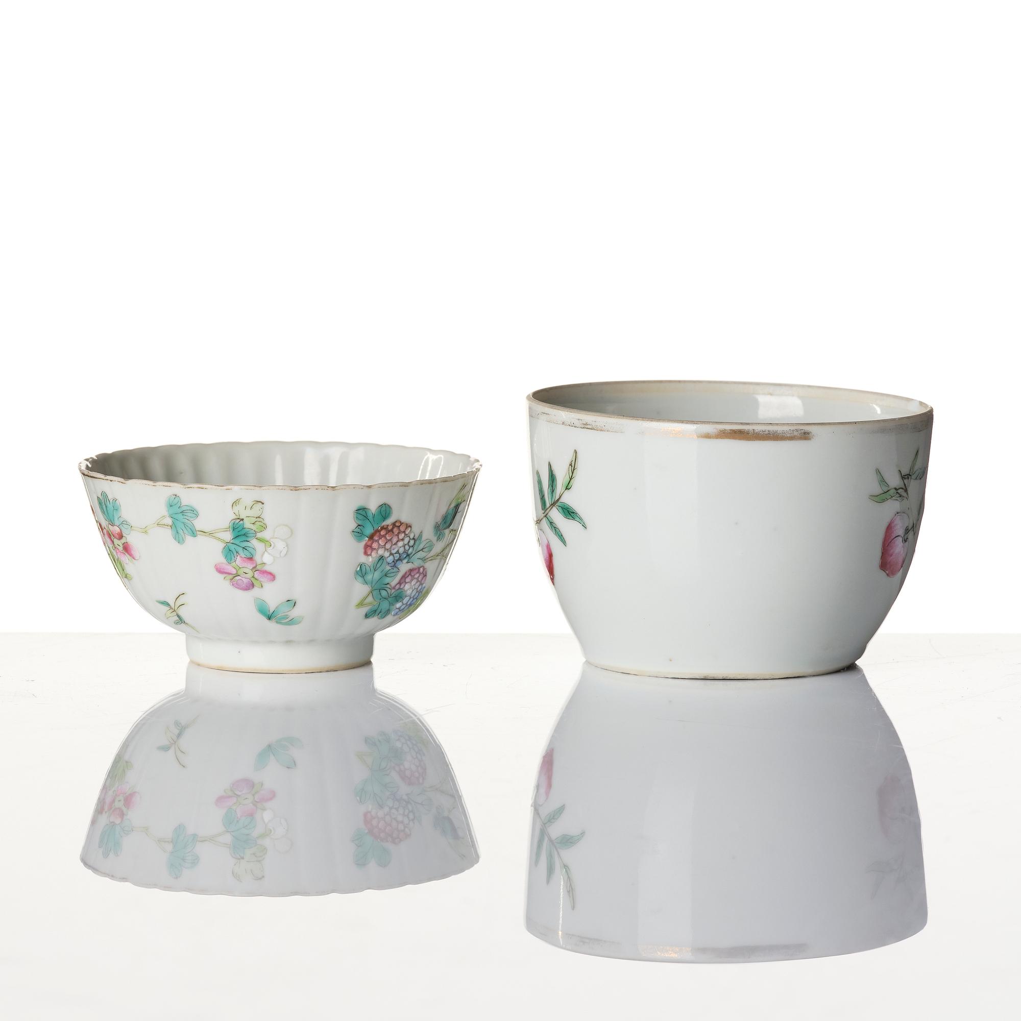 Parti, sex delar, porslin. Sen Qingdynasti/tidigt 1900-tal.