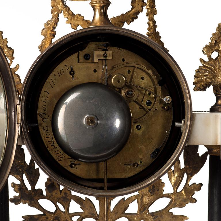 A Louis XVI late 18th century mantel clock.