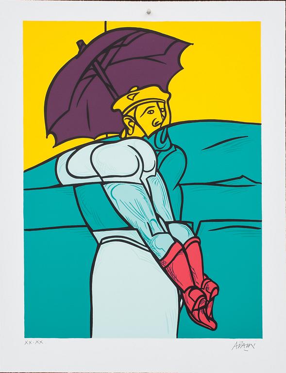 VALERIO ADAMI, färgserigrafi, signerad och numrerad xx.xx.