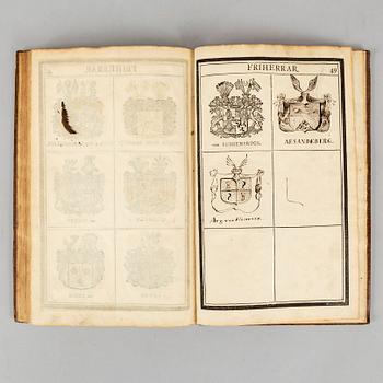 Med hundratals adelsvapen i träsnitt, 1734.