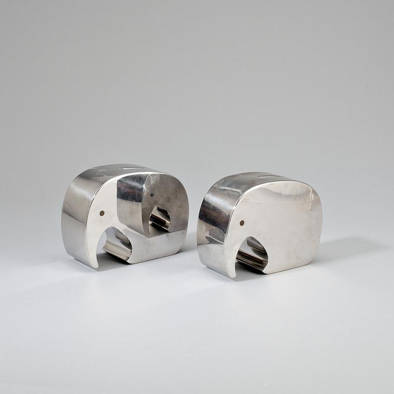 SPARBÖSSOR, ett par. "Moneyphant", Jörgen Möller, Georg Jensen.