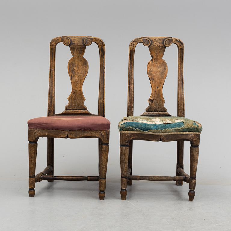 A pair of 18th century chairs.