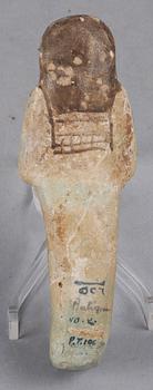 USHABTI, fajans, troligen forntida och Nya riket, Egypten 1550-1070 f Kr.