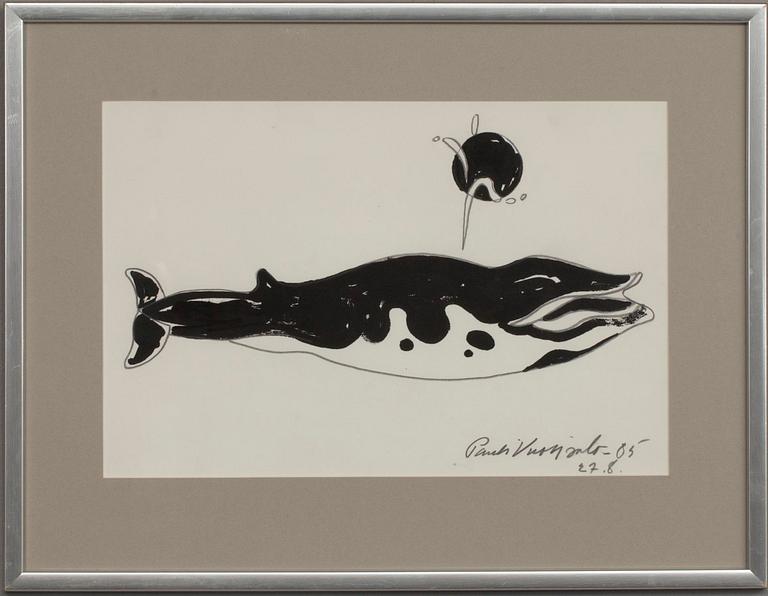 PAULI VUORISALO, 2 st, tusch och blyerts, signerade. Daterade 27.5.-85 samt Salo -85, 28.9.