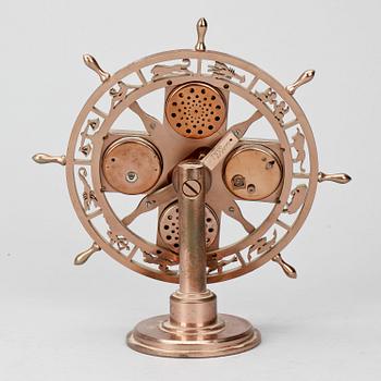 BORDSUR / BAROMETER / TERMOMETER, koppar, 1900-talets andra hälft.