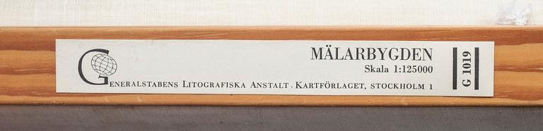 SKOLKARTA. Generalstabens Litografiska Anstalt. Mälarbygden.