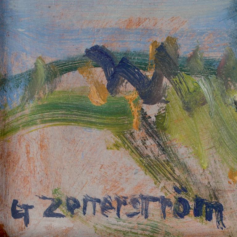 GUNNAR ZETTERSTRÖM, olja på pannå, sign.