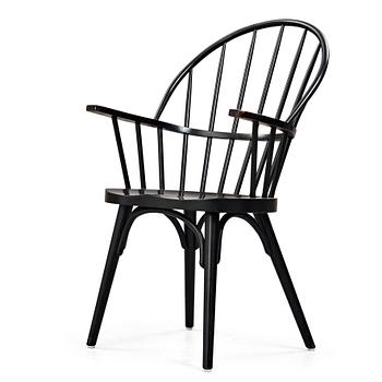 319. Uno Åhrén, a black stained birch chair, Gemla Sweden 1930's. This model was introduced at the 1930 Stockholm Exhibition.