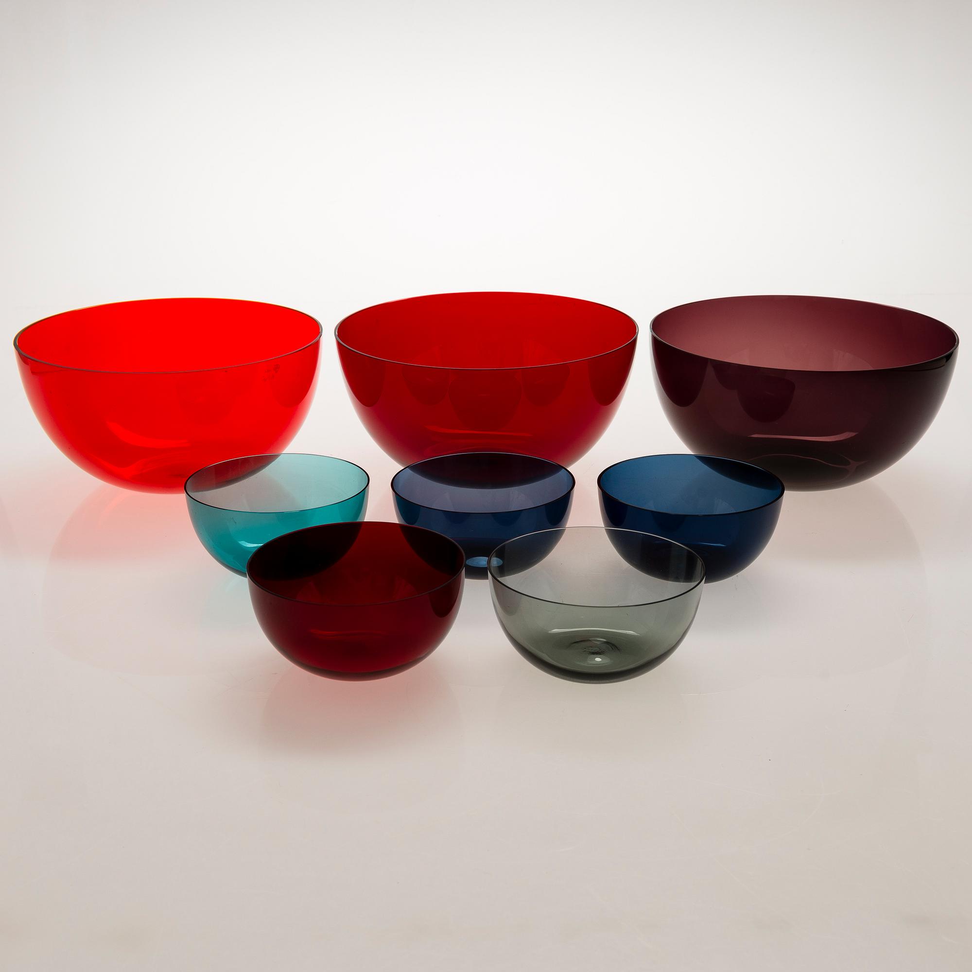 KAJ FRANCK, Three serving bowls '1329 ' and five dessert bowls