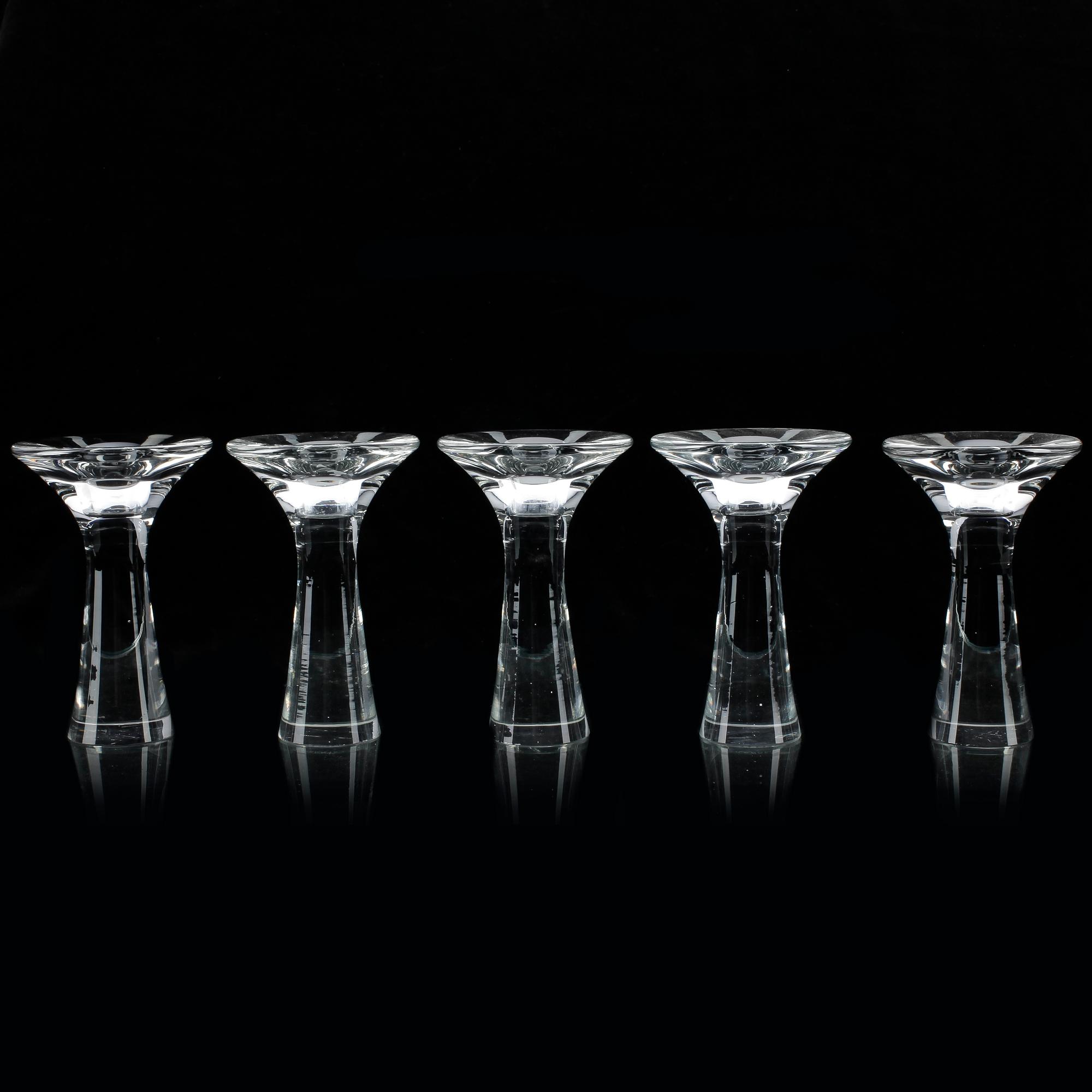 LJUSSTAKAR, 5 st, glas, Tapio Wirkkala, Iitala.