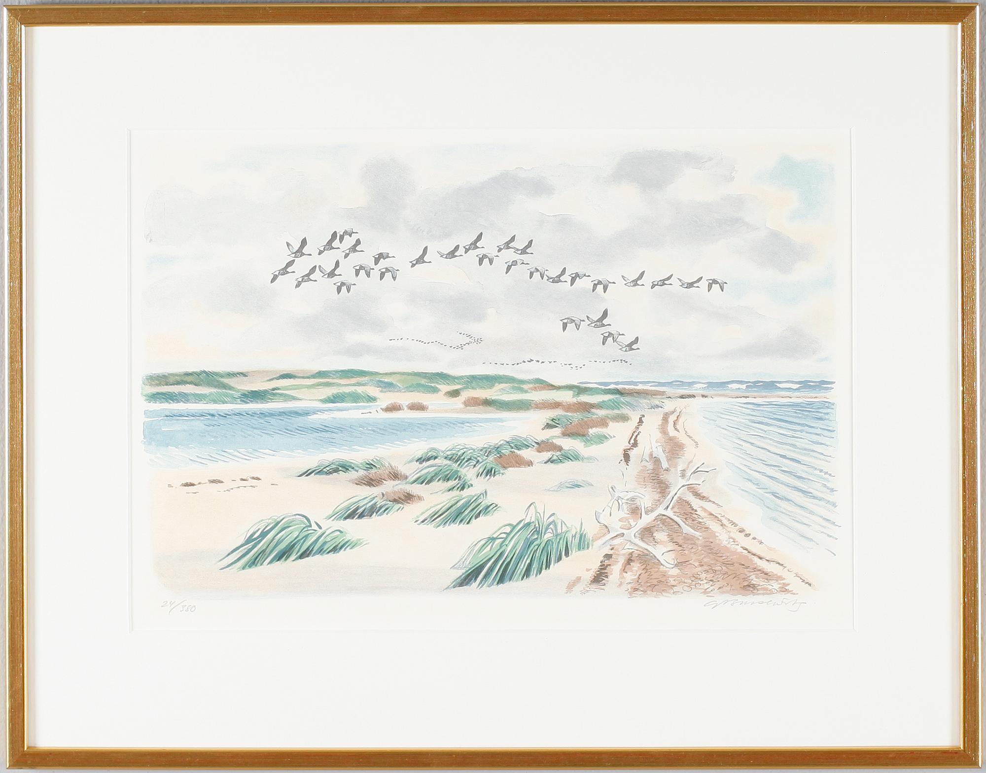 GUNNAR BRUSEWITZ, färglitografi, signerad, numrerad 24/380.