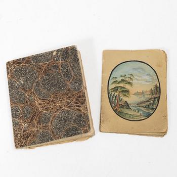 Almanacka samt skissblock, 1800-talets första hälft.