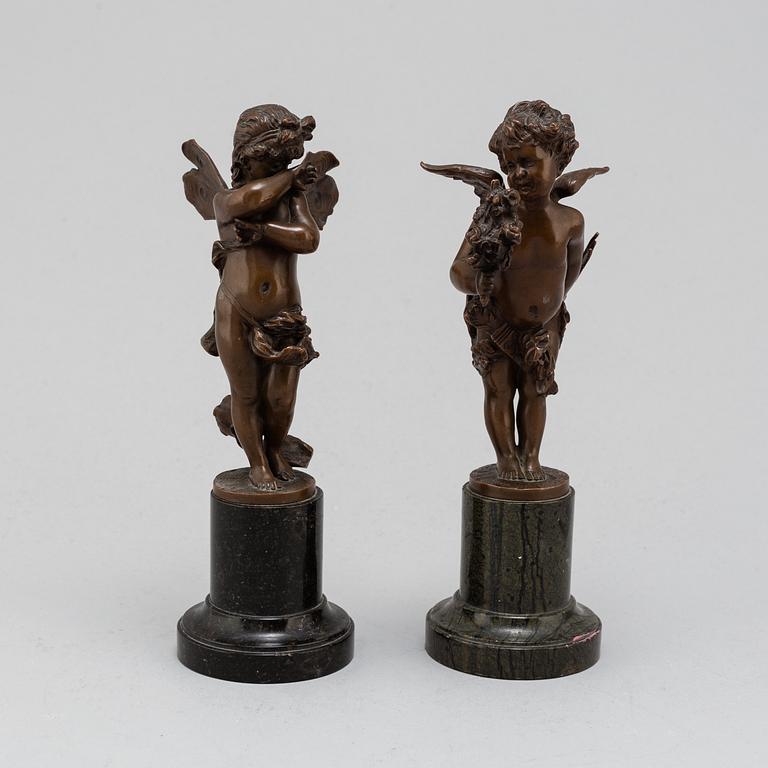 SCULPTURE, a pair, bronze, by Karl Reinert (1870-?).