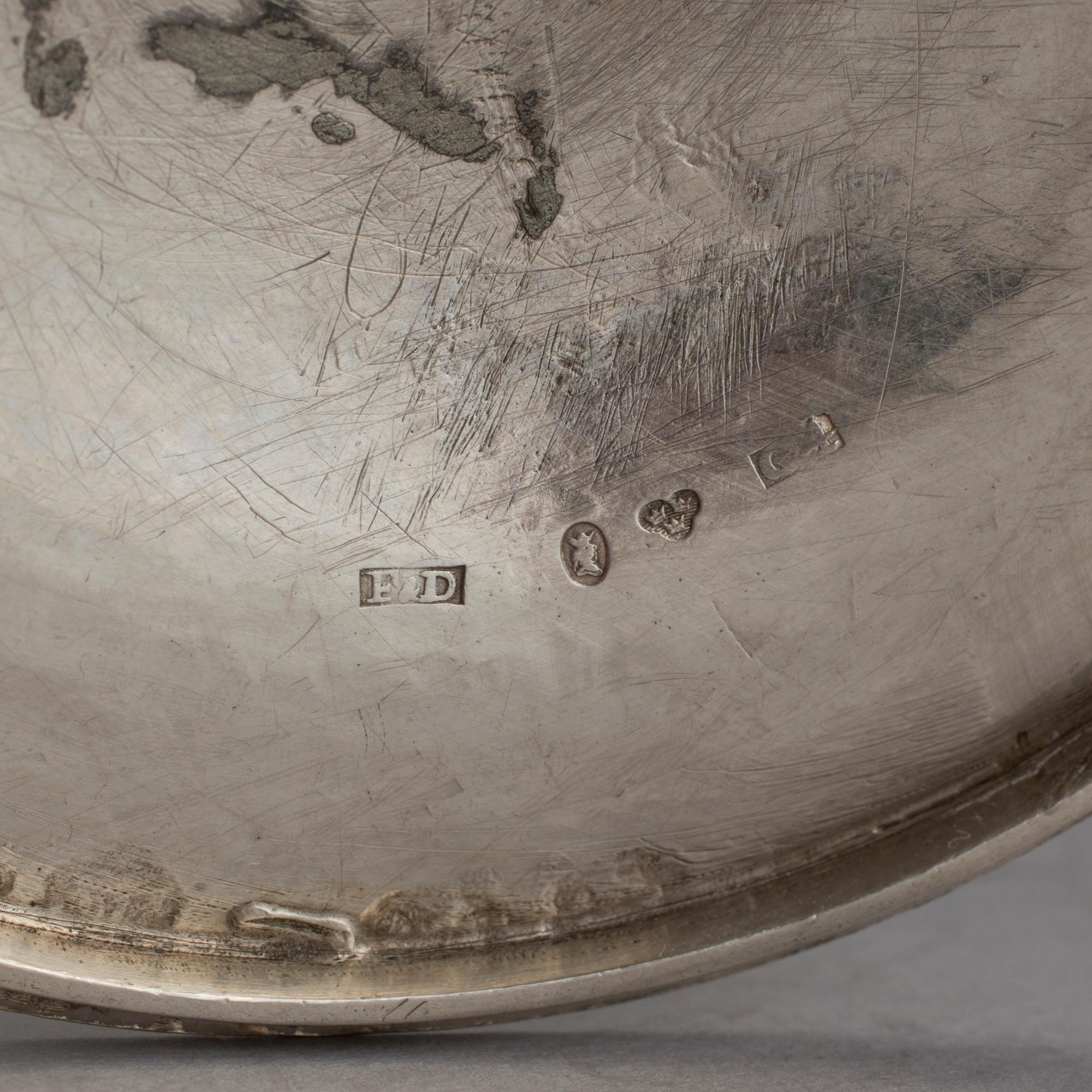 SOCKERSKÅLAR, ett par, silver, senempire, Falck & Dahlsten, Stockholm 1837.