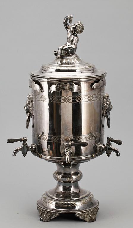 BRÄNNVINSCISTERN, nysilver, nyrenässans, sent 1800-tal.