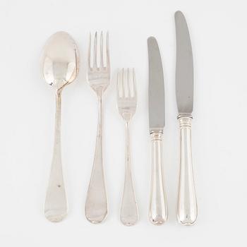 Cutlery set, pieces, silver, "Svensk rund", GAB, Eskilstuna, 1974-1975.