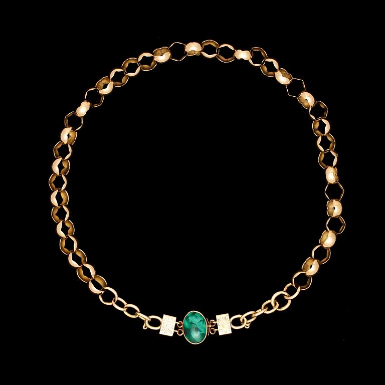 NECKLACE, gold, Stockholm 1844.