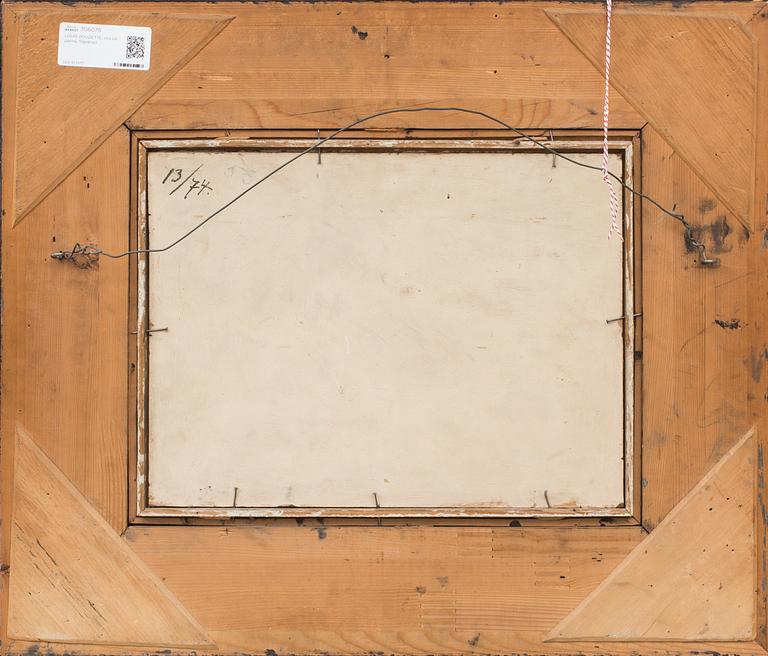 LOUIS DOUZETTE, olja på pannå. Signerad.