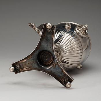 A Swedish 19th century silver tea-urn, marks of Johan Fredrik Björnstedt, Stockholm 1819.