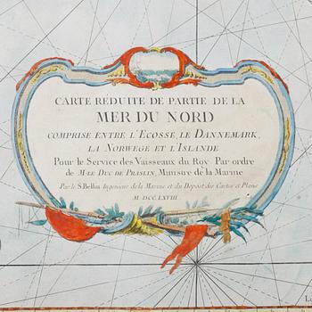 KARTA, kopparstick, efter S Bellin, daterad 1768.