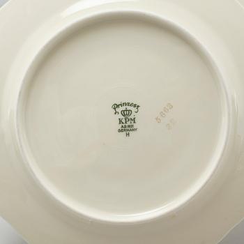 A table cloth and a porcelain tableware set of 62 pcs, "Prinzess" by KPM, Germany, around mid 20th century.