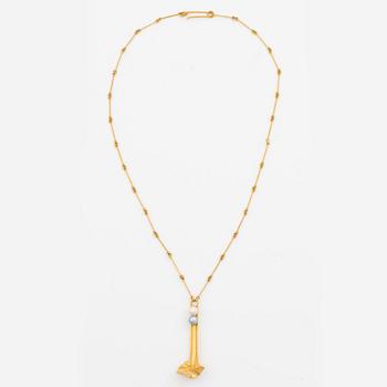 Björn Weckström, Necklace "Arousal", 18K gold with pearls. Lapponia 1979.