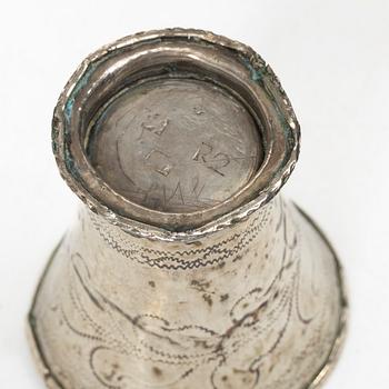 Five Swedish silver beakers, 18th/19th century.