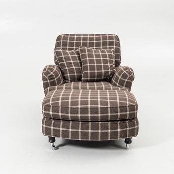 Armchair, “Howard”, with footstool, Englesson Design, modern manufacture.
