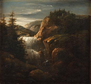 Allaert van Everdingen, Landscape with a waterfall.