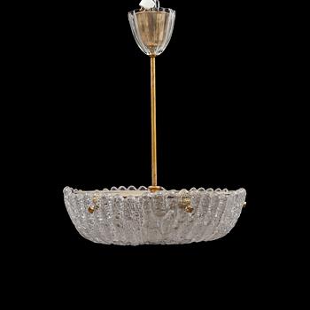 TAKLAMPA, sannolikt Carl Fagerlund, Orrefors, 1900-talets andra hälft. Höjd ca 58 cm.