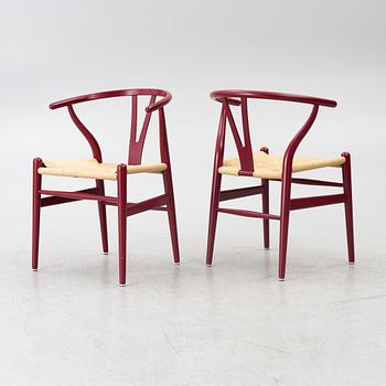 Hans J. Wegner, 6 chairs, model CH-24/"Wishbone Chair", Carl Hansen & Son, Denmark,
