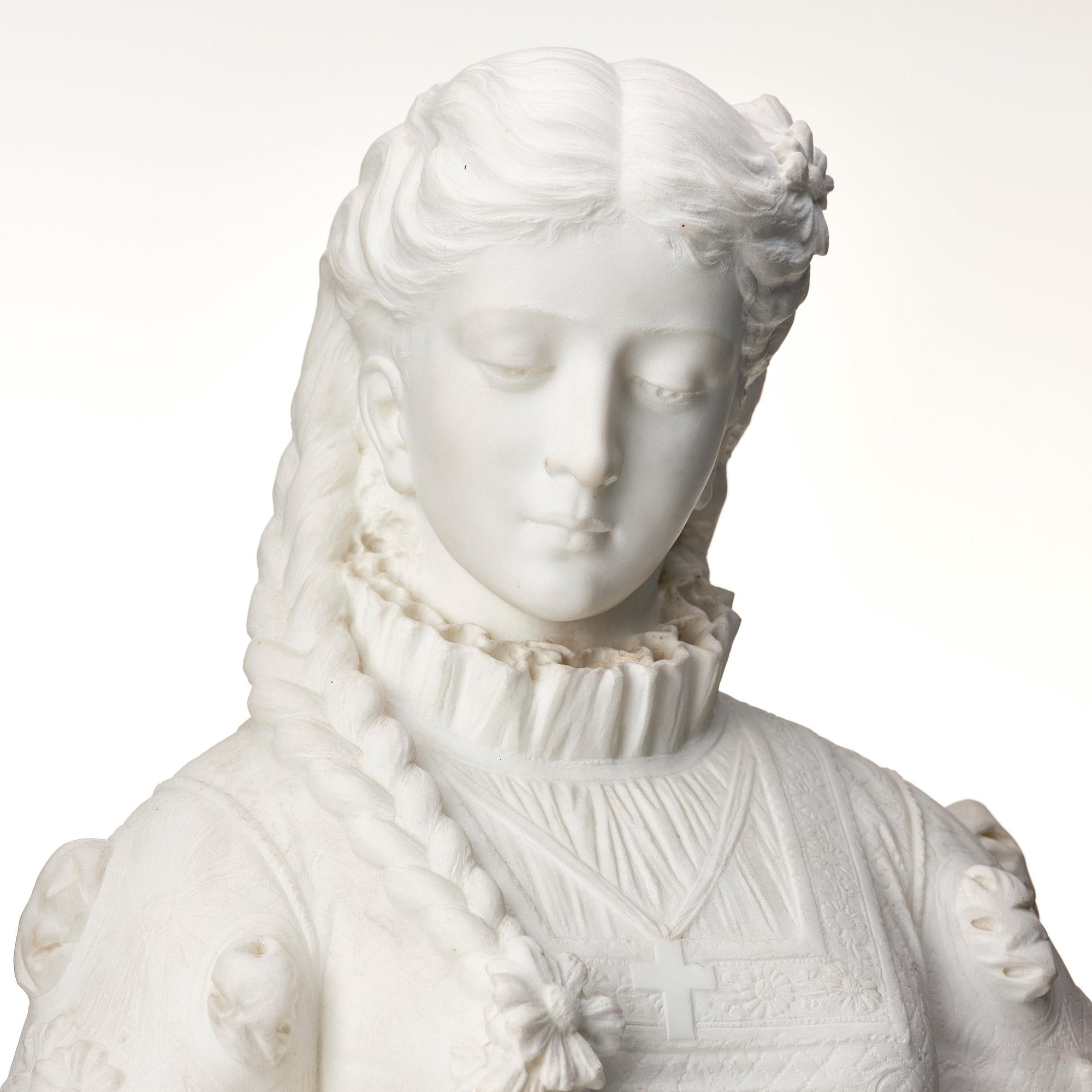Italian school 19th Century. Renaissance lady with braids.