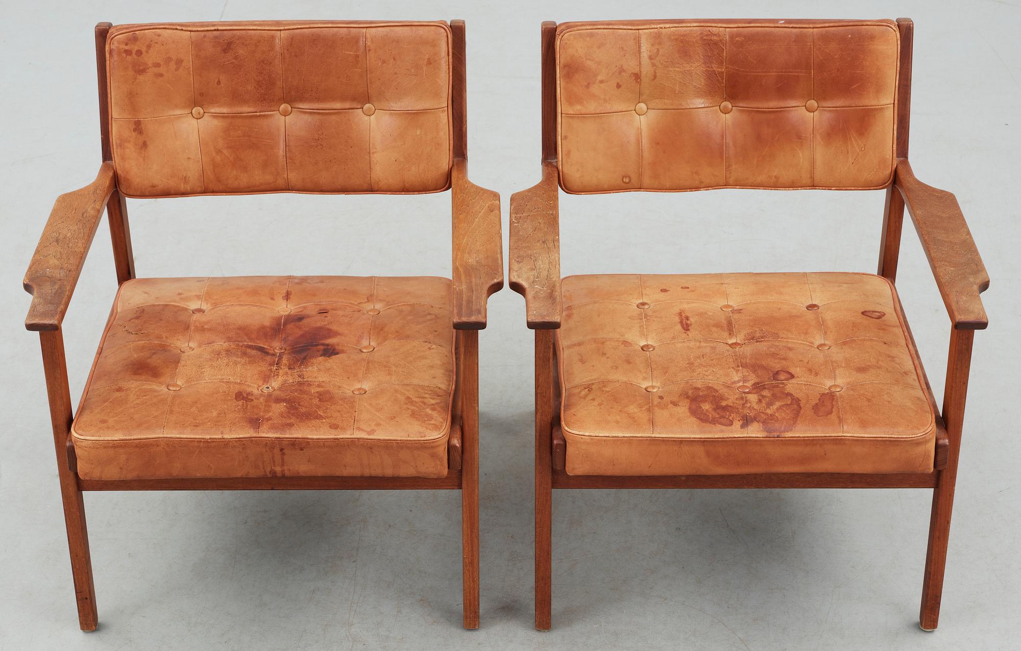 FÅTÖLJER, ett par, Ib Kofoed-Larsen, OPE möbler, Jönköping. 1900- talets andra hälft.