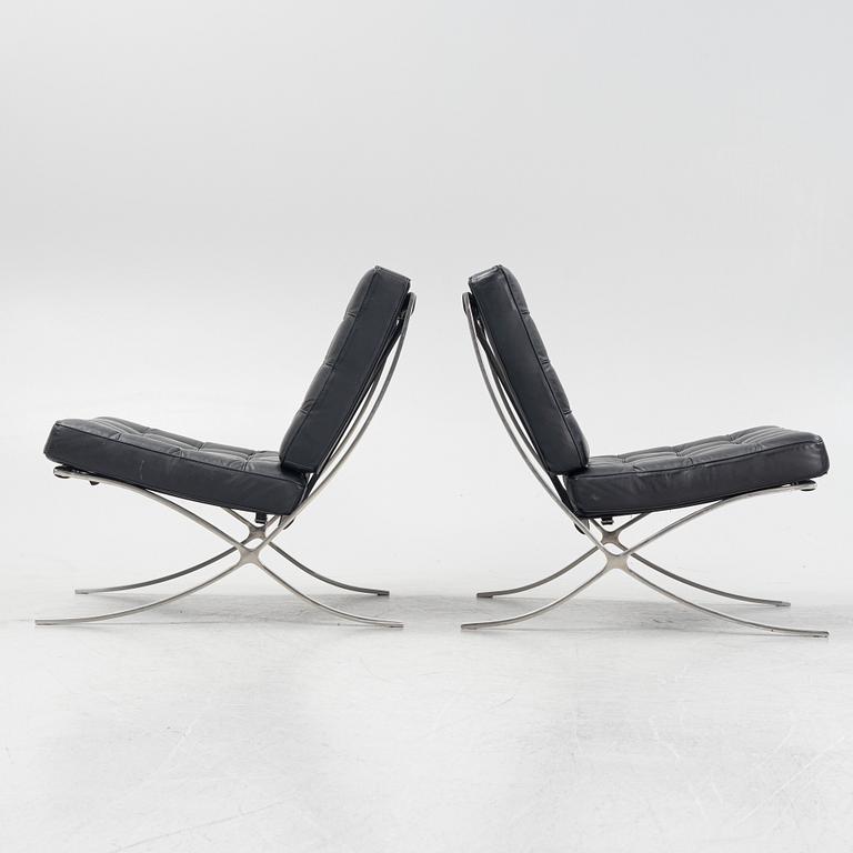 Ludwig Mies van der Rohe, a pair of 'Barcelona' lounge chairs, Knoll Studios.