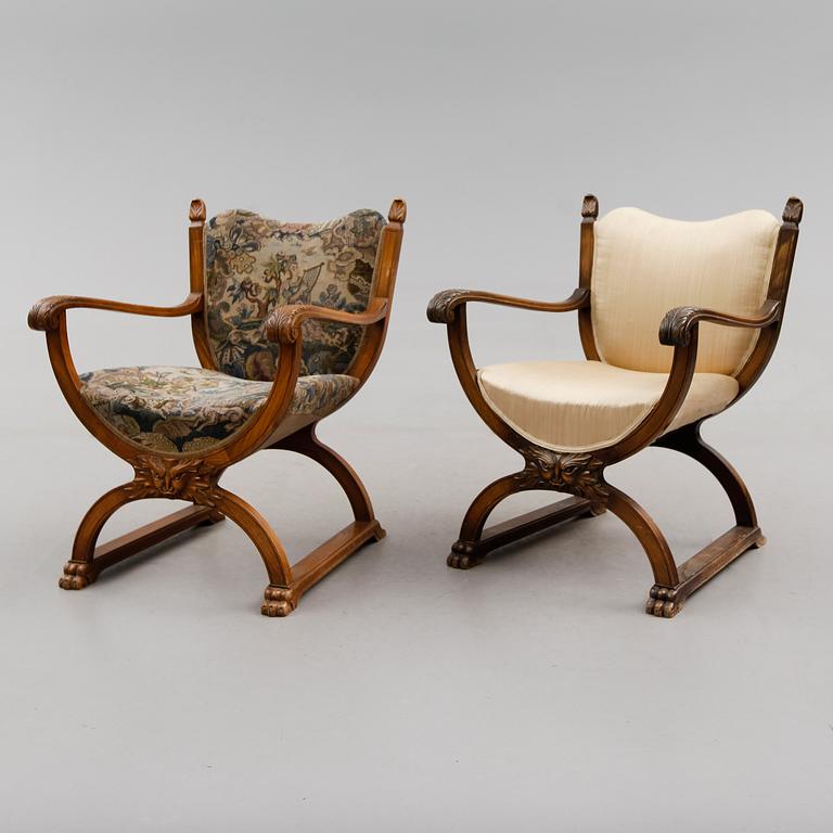 KARMSTOLAR, 1 par, renässansstil, 1900-talets början.