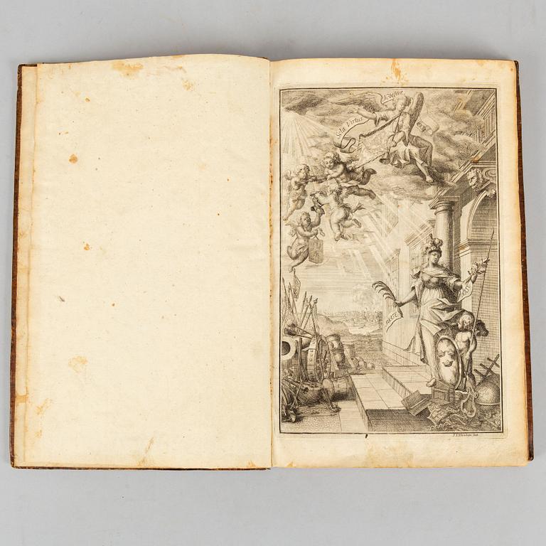 Med hundratals adelsvapen i träsnitt, 1734.