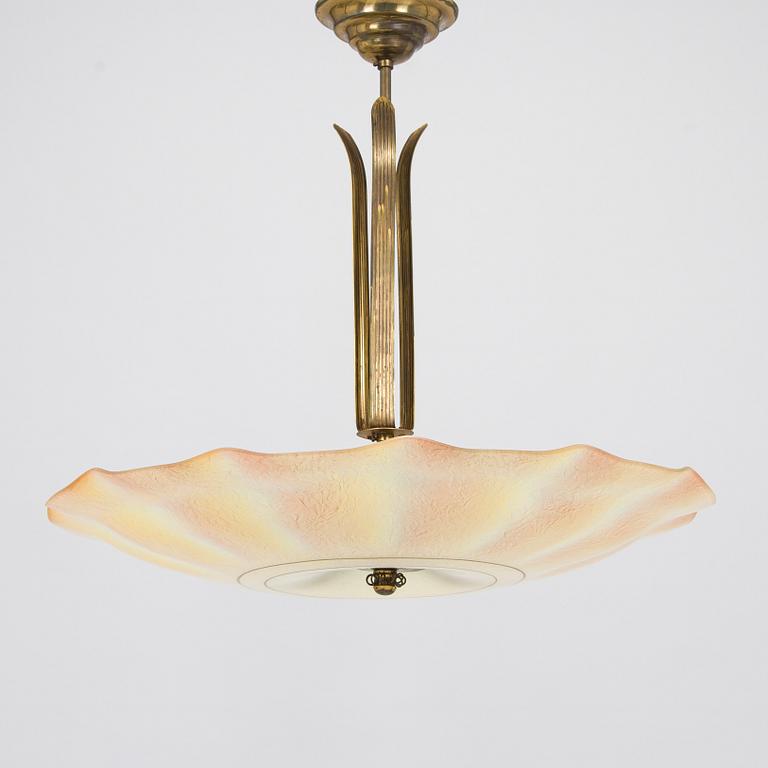 A Finnish 1940s pendant ceiling light by Valinte.